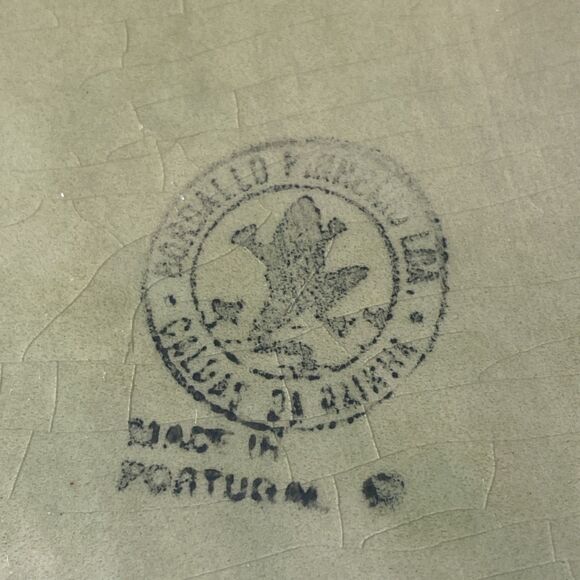 Bordallo Pinheiro Asparagus Plate Vtg Green Serving Tray Platter Portugal 12" - Picture 3 of 8